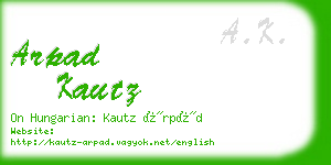 arpad kautz business card